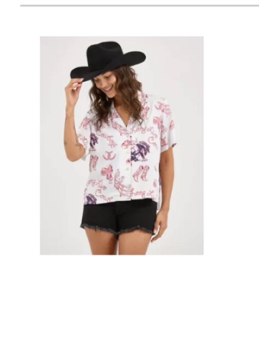 Wrangler Retro White and Rust Western Motif Button-Up